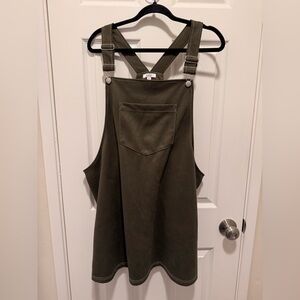 Olive Green Overall Dress / Jumper